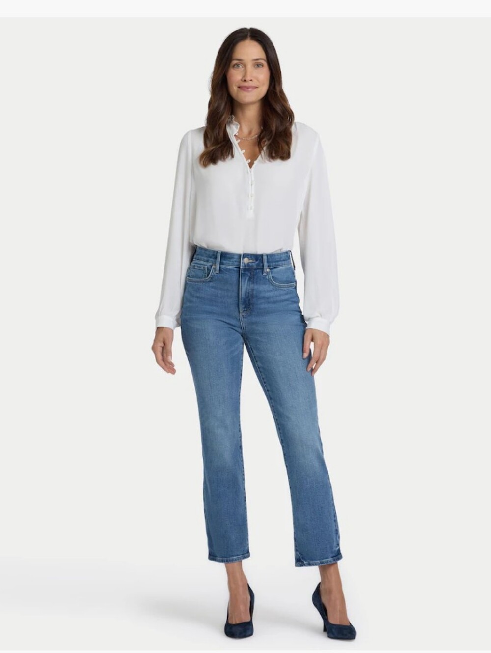 NWT, NYDJ Higher Rise Marilyn Straight Ankle Jean In Size 8 Petite